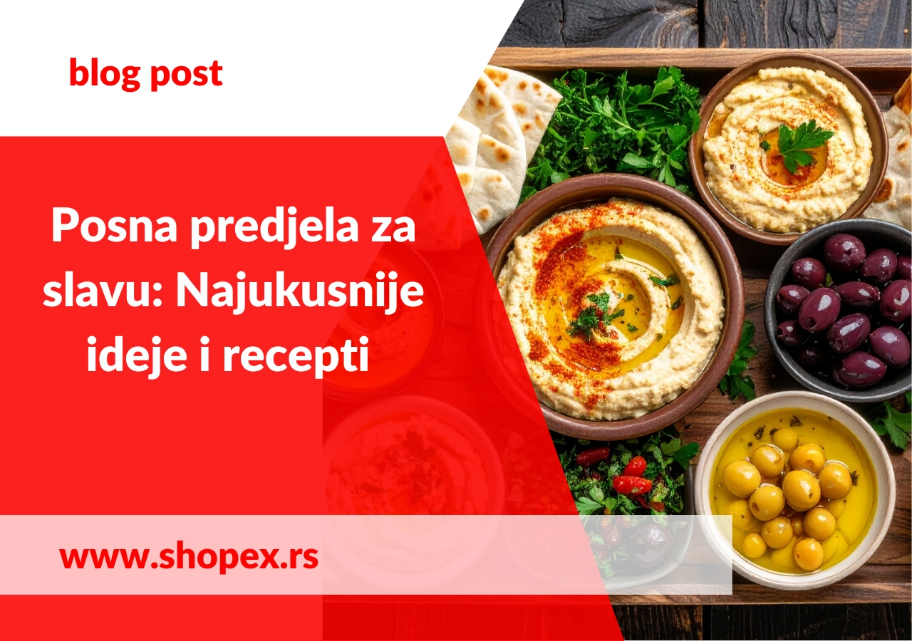 početna fotografija sa naslovom - posna predjela za slavu sa prikazom maslina, posnih namaza i tortilja.